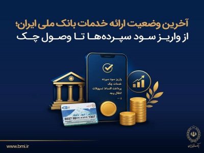 آخرین وضعیت ارائه خدمات بانک ملی ایران؛ از واریز سود سپرده ها تا وصول چک